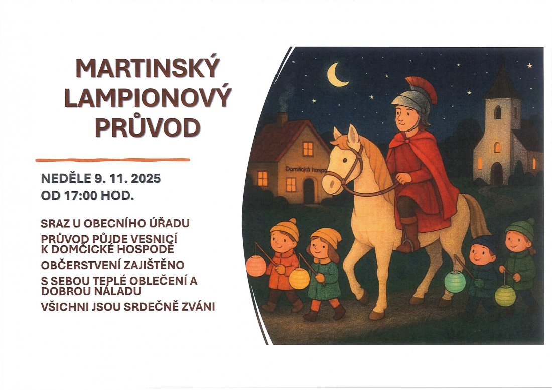 Martinský lampionový průvod v Horních Dunajovicích