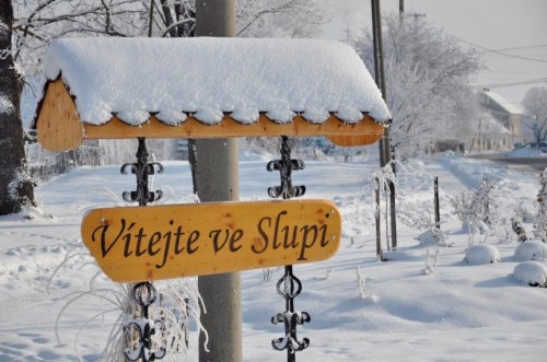 Obec Slup v zimě
