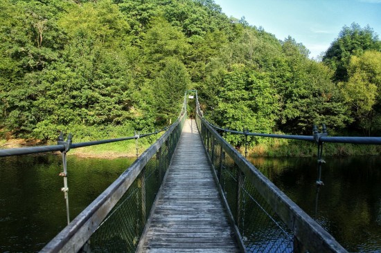 Lávka přes řeku Dyji za Zadními Hamry je jednou z původních visutých lávek na území dnešního Národního parku Podyjí, které postavila vojska pohraniční stráže. Dnes slouží pouze pěším turistům, cyklisté musí sesednout a přes lávku kolo vést. Krásný výhled na toto říční údolí se otevírá od Obelisku nad Ledovými slujemi.